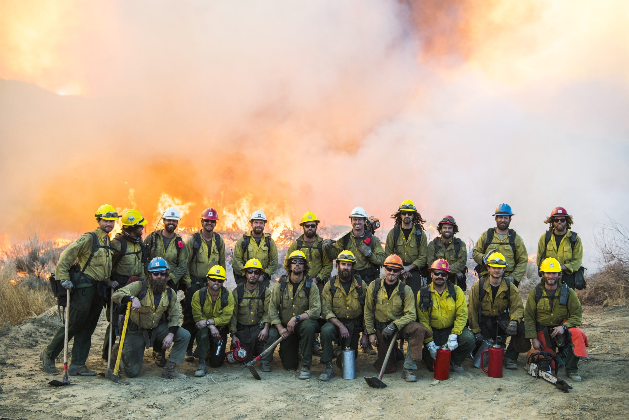 Thomas Fire burns in the hills above Los Padres National Forest during a firing operation Wednesday December 20th, 2017. The fire was 272,600 acres and 65% contained. Original public domain image from Flickr